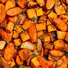 Roasted Sweet Potatoes & Carrot Medley