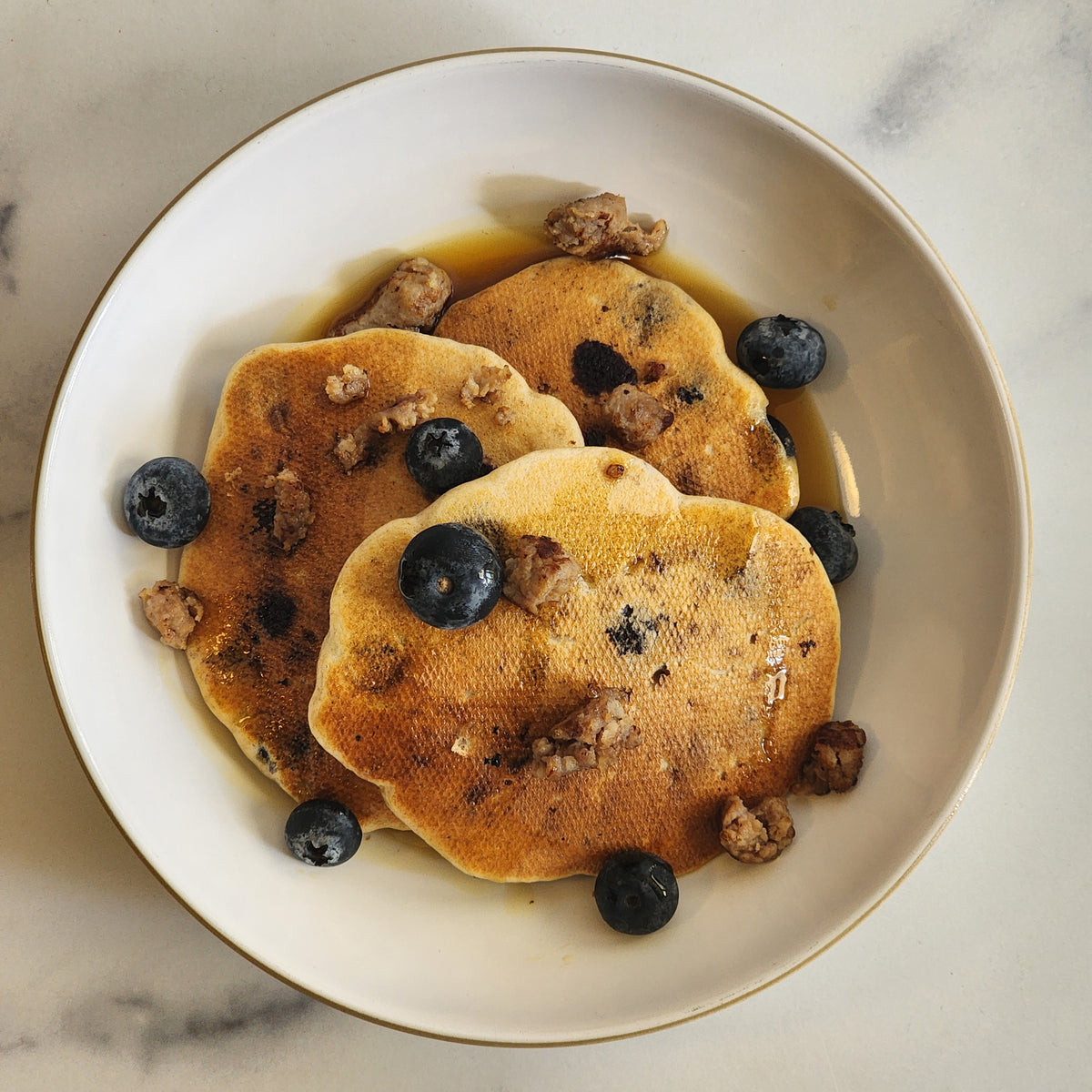 Protein Pancakes: Blueberry Sausage